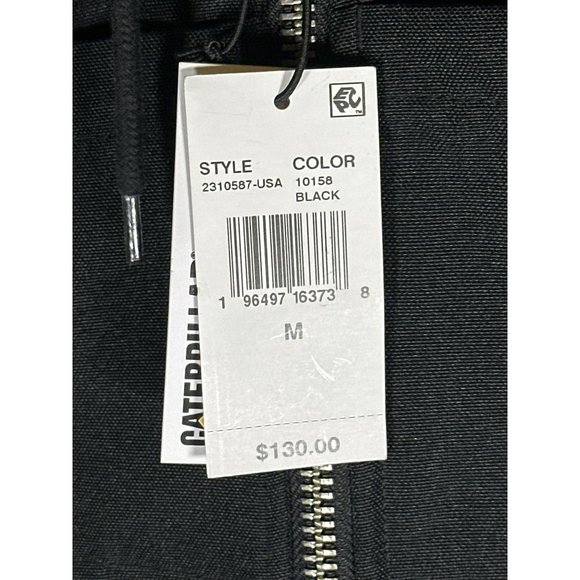 Caterpillar Mens Lightweight Hooded Windbreaker Jacket, Black, Size M, NWT - Picture 3 of 6